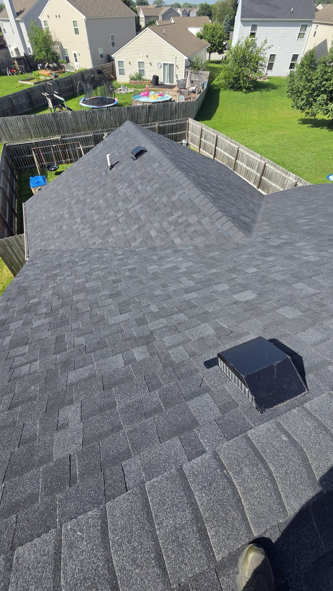 Clean finished new shingle roof